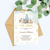 Invitation Fête de Naissance Bébé Cerf d'Hiver