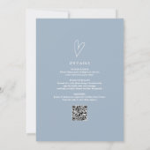 Invitation Fête de naissance bébé code QR tout-en-un bleu pou (Dos)