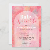 Invitation Fête de Naissance Bébé Fille Abstraite Rose Modern (Devant)
