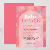 Invitation Fête de Naissance Bébé Fille Abstraite Rose Modern (Devant / Derrière)