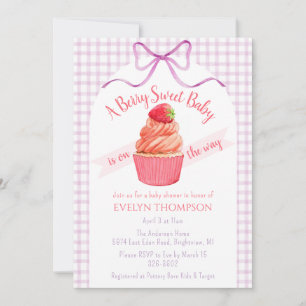 Invitation Fête de naissance Bébé Fille au thème de vin pourp