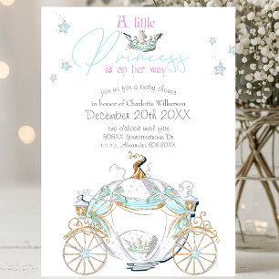 Invitation Fête de Naissance Bébé Fille Cendrillon Princesse