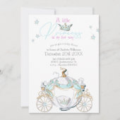 Invitation Fête de Naissance Bébé Fille Cendrillon Princesse (Devant)