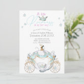 Invitation Fête de Naissance Bébé Fille Cendrillon Princesse (Debout devant)