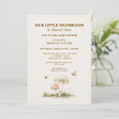 Invitation Fête de Naissance Bébé Fille Garçon Champignons Fo (Debout devant)