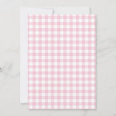 Invitation Fête de Naissance Bébé Fille Golf Putt Gingham Ros (Dos)