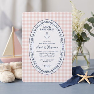 Invitation Fête de naissance bébé fille nautique