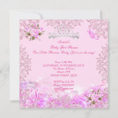 Invitation Fête de Naissance Bébé Fille Princesse Charrette R (Dos)