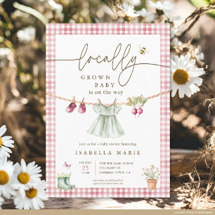 Invitation Fête de Naissance Bébé Fille Rose Cultivé Localeme