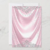 Invitation Fête de naissance bébé fille Satin Rose Perle (Dos)