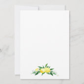 Invitation Fête de Naissance Bébé Fleur de Citron Vert NEUTRE (Dos)