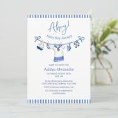 Invitation Fête de Naissance Bébé Garçon à Bord Thème Marin (Debout devant)