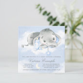 Invitation Fête de naissance bébé garçon éléphant Twinkle Twi (Debout devant)
