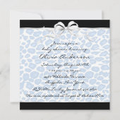 Invitation Fête de naissance bébé garçon noir léopard bleu (Dos)