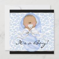 Fête de naissance bébé garçon noir léopard bleu