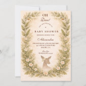 Invitation Fête de Naissance Bébé Oh Cerf de la Forêt (Devant)