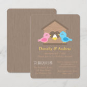 Invitation Fête de naissance Bébé Oiseau Mignon Maison dans l (Devant / Derrière)