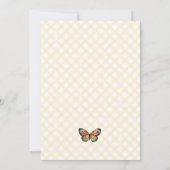 Invitation Fête de naissance bébé papillon Monarque Marigold (Dos)