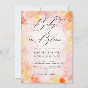 Invitation Fête de naissance bébé pastel aquarelle rose bébé