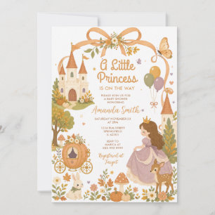 Invitation Fête de Naissance Bébé Petite Princesse Royaume En