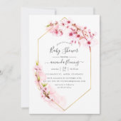 Invitation Fête de naissance bébé printemps Fleur de cerisier (Devant)