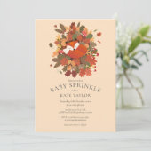 Invitation Fête de Naissance Bébé Renardeau Bois Rustique (Debout devant)