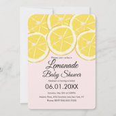 Invitation Fête de Naissance Bébé Rose Lemonade Citron Abstra (Devant)