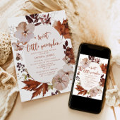 Invitation Fête de naissance Boho citrouille d'automne