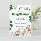 Invitation Fête de naissance Boho Jungle Baby (Debout devant)