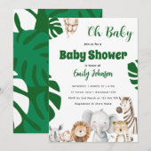 Invitation Fête de naissance Boho Jungle Baby (Devant / Derrière)