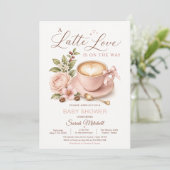 Invitation Fête de Naissance Café Amour Latte (Debout devant)