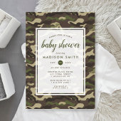 Invitation Fête de naissance camouflage vert garçon