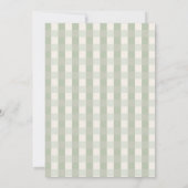 Invitation Fête de naissance Canard Colvert Gingham Vert (Dos)