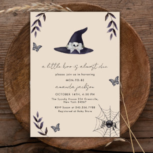 Invitation Fête de Naissance Chapeau de Sorcière Neutre Un Pe