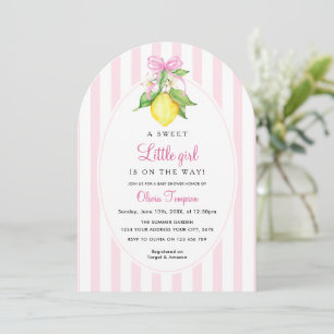 Invitation Fête de naissance Coquette Lemon Rose