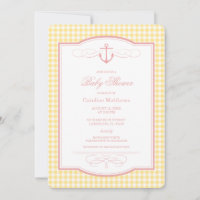 Fête de naissance côtière préppy à carreaux roses