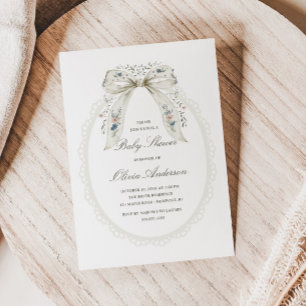 Invitation Fête de naissance Cottage au nœud floral