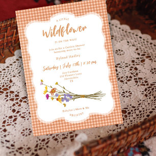 Invitation Fête de Naissance Cottagecore Automne Fleurs Sauva