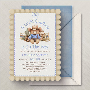 Invitation Fête de naissance Cowboy Western Boys