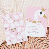 Invitation Fête de naissance Cygne Rose