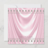 Invitation Fête de naissance d'ange bébé Satin et Perle Bébé (Dos)