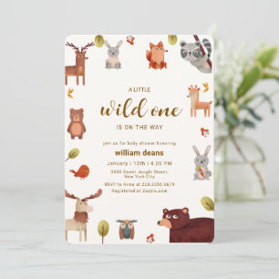 Invitation Fête de naissance d'animaux sauvages de safari rus