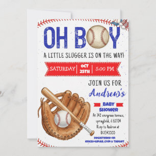 Invitation Fête de naissance de baseball personnalisée Little