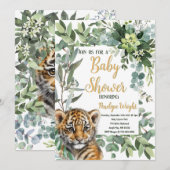 Invitation Fête de Naissance de Bébé au Genre Neutre avec un  (Devant / Derrière)