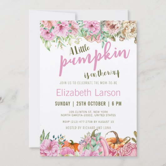 Invitation Fête de naissance de bébé automne Une petite citro (Devant)