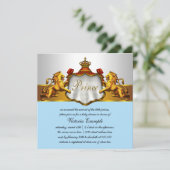 Invitation Fête de naissance de bébé bleu royal prince (Debout devant)