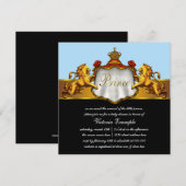 Invitation Fête de naissance de bébé bleu royal prince (Devant / Derrière)