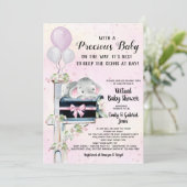 Invitation Fête de naissance de bébé éléphant fille Covid par (Debout devant)