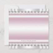 Invitation Fête de naissance de bébé fille, ange perle rose e (Dos)