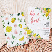 Invitation Fête de naissance de bébé fille au citron